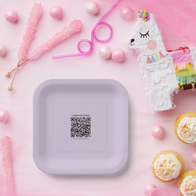 Create a QR Code | Pale Lavender Violet Paper Plate (Party)