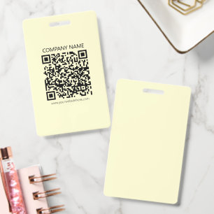 Create a QR Code   Pale Yellow ID Badge