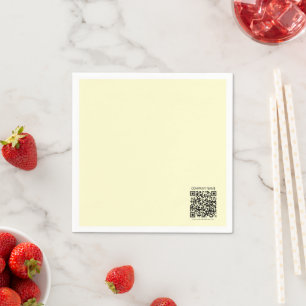 Create a QR Code Pale Yellow Napkin