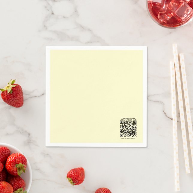 Create a QR Code | Pale Yellow Napkin (Insitu)
