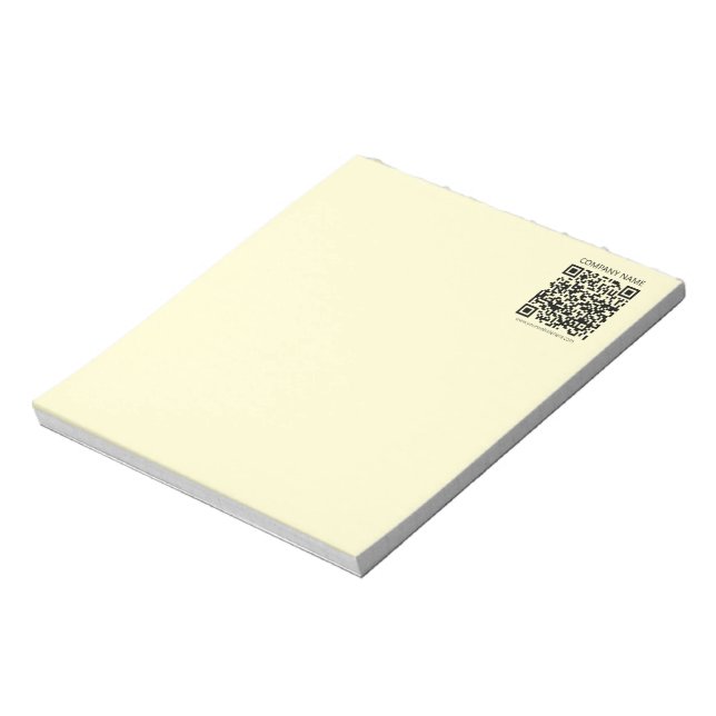 Create a QR Code | Pale Yellow Notepad (Rotated)