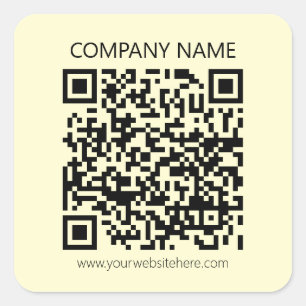 Create a QR Code   Pale Yellow Square Sticker