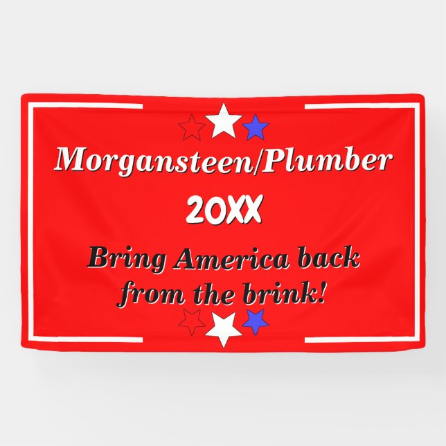 Create a Red Custom Political Candidate Campaign Banner (Horizontal)