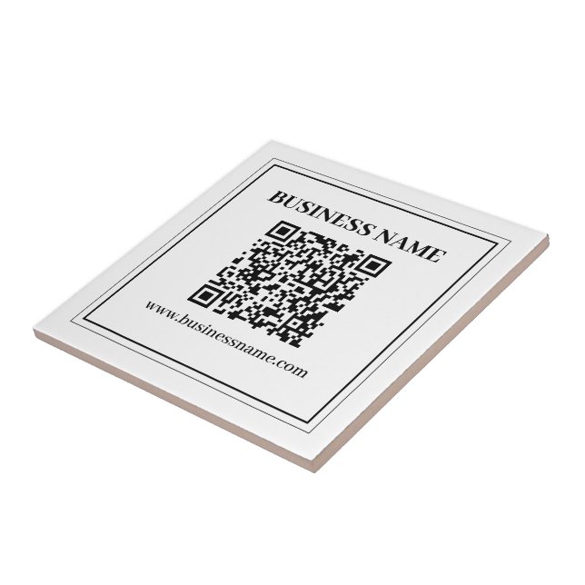 Create a Scannable QR code | Black & White Ceramic Tile (Side)