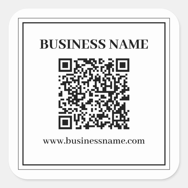 Create a Scannable QR code | Black & White Square Sticker (Front)
