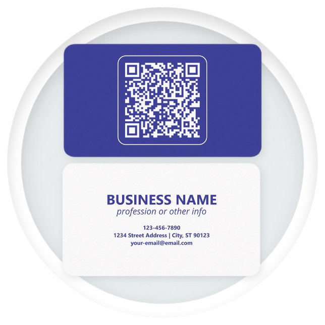 Create a Scannable QR code | Editable Dark Blue Business Card (Creator Uploaded)