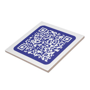 Create a Scannable QR code   Editable Dark Blue Ceramic Tile