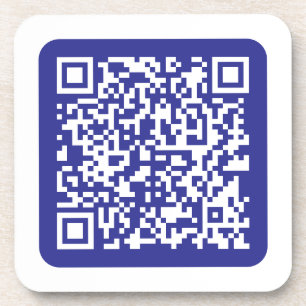 Create a Scannable QR code   Editable Dark Blue Coaster