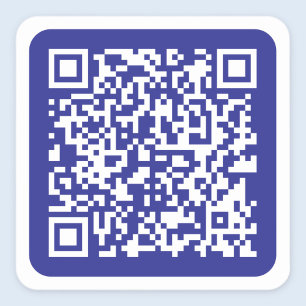 Create a Scannable QR code   Editable Dark Blue Square Sticker
