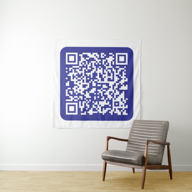 Create a Scannable QR code | Editable Dark Blue Tapestry (In Situ (Horizontal))