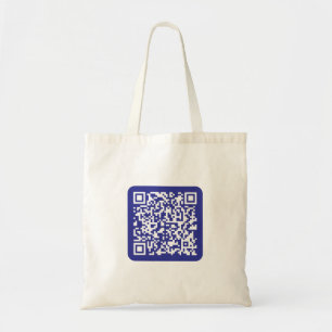 Create a Scannable QR code Editable Dark Blue Tote Bag