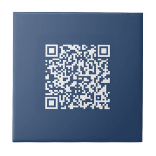 Create a Scannable QR Code   Faded Navy Blue  Ceramic Tile