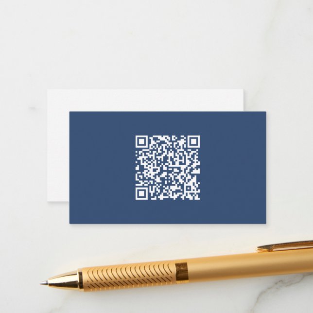 Create a Scannable QR Code | Faded Navy Blue  Enclosure Card (Front/Back In Situ)