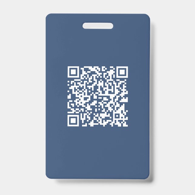 Create a Scannable QR Code | Faded Navy Blue  ID Badge (Front)
