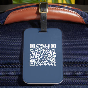 Create a Scannable QR Code Faded Navy Blue Luggage Tag