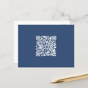 Create a Scannable QR Code   Faded Navy Blue  Postcard