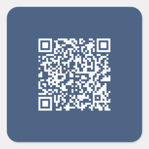 Create a Scannable QR Code   Faded Navy Blue  Square Sticker