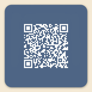 Create a Scannable QR Code   Faded Navy Blue  Square Sticker