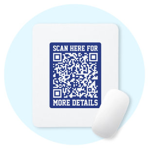 Create a Scannable QR code   Navy Blue (editable) Mouse Pad