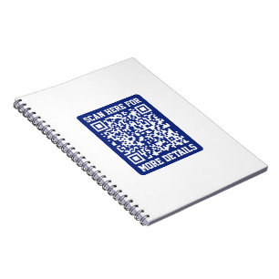 Create a Scannable QR code   Navy Blue (editable) Notebook