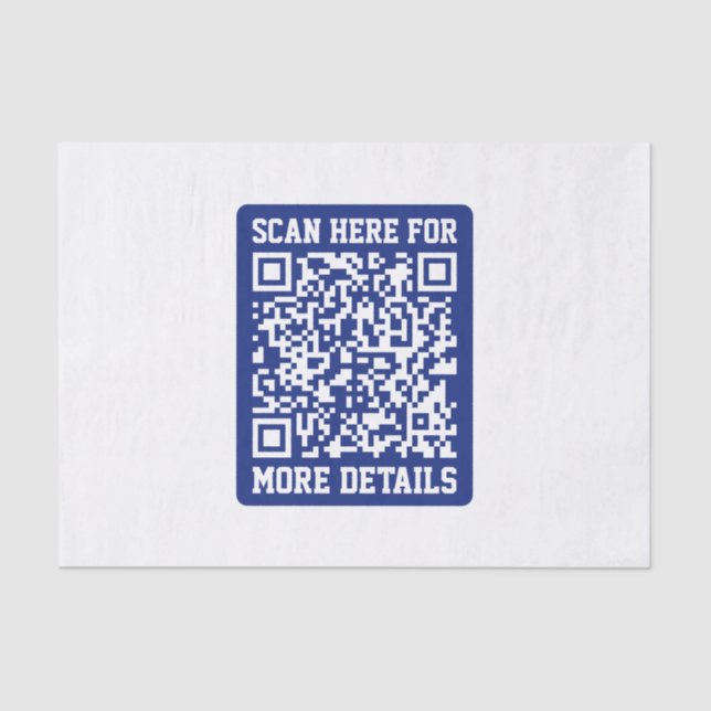 Create a Scannable QR code | Navy Blue (editable) Tissue Paper (Front)