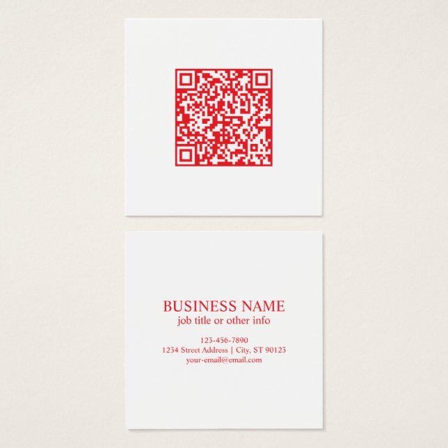 Create a Scannable Red (editable) QR code (Front & Back)