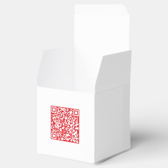 Create a Scannable Red (editable) QR code Favour Box (Opened)