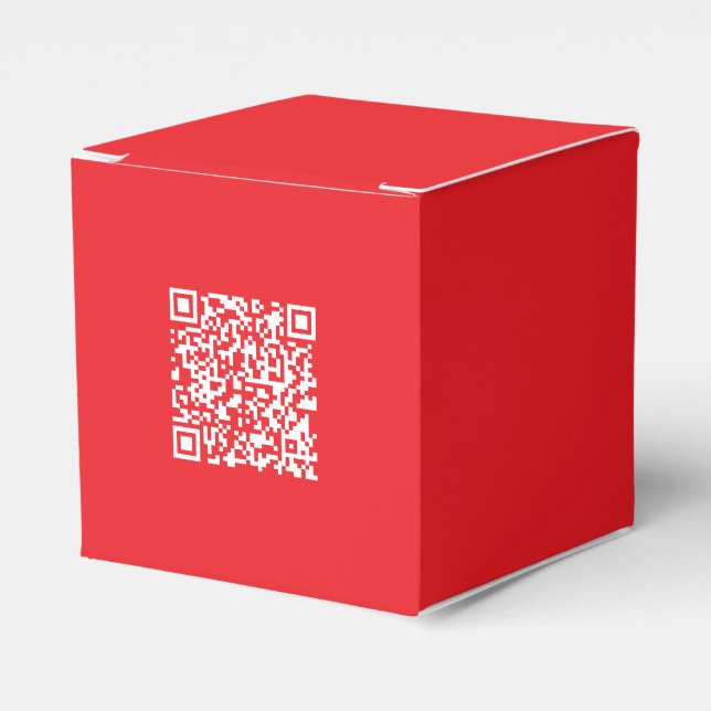 Create a Scannable Red (editable) QR code Favour Box (Front Side)