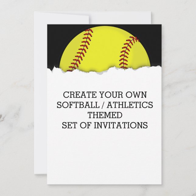 Create a Softball Game Themed Invitation (Front)