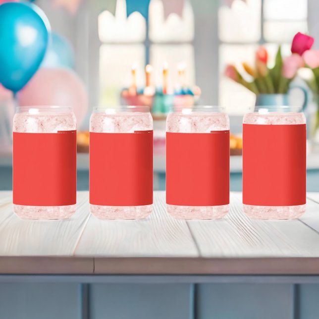 Create a Striking Red Background with White Border Can Glass (Insitu (Baby Shower))