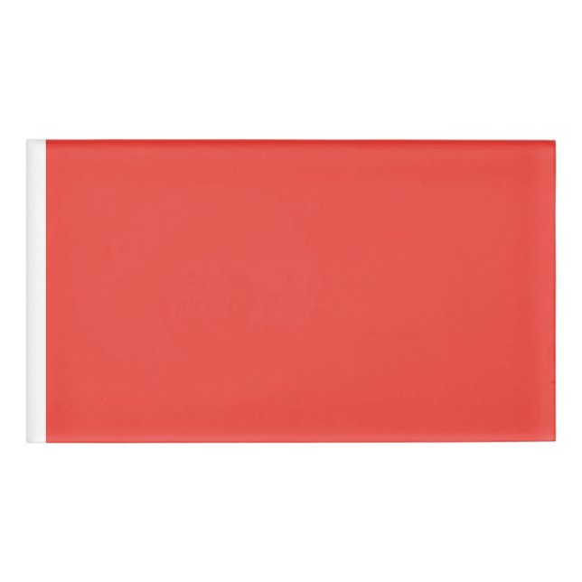 Create a Striking Red Background with White Border Name Tag (Front)
