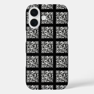 Create a Tiled QR code Pattern   Editable Colour iPhone 16 Case