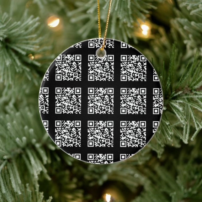 Create a Tiled QR code Pattern | Editable Colour Ceramic Ornament (Tree)