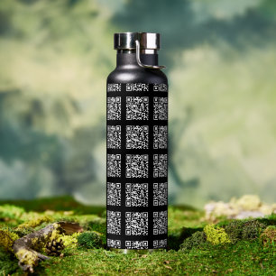 Create a Tiled QR code Pattern Editable Colour Water Bottle