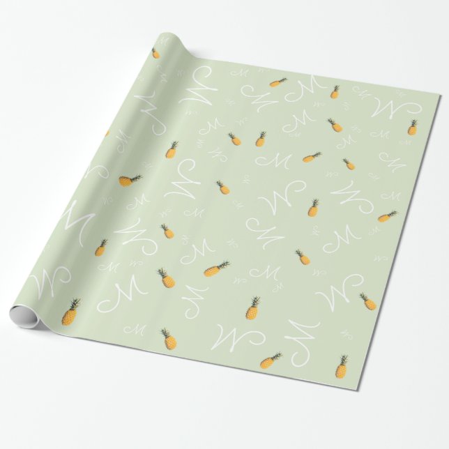 create a tropical personalised pineapple wrapping paper (Unrolled)