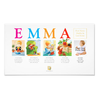  Create a Unique Baby Name Keepsake! Photo Print