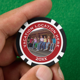 Create A Vacation Souvenir with Photo and Text Poker Chips