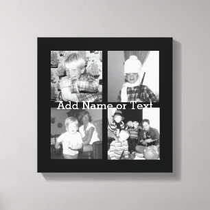Create an Instagram Collage with 4 photos - black Canvas Print