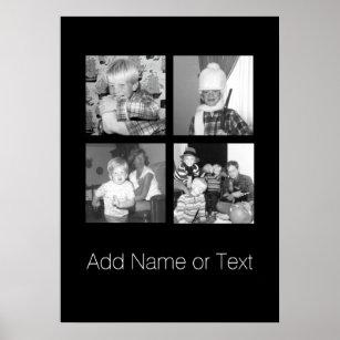 Create an Instagram Collage with 4 photos - black Poster