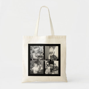 Create an Instagram Collage with 4 photos - black Tote Bag