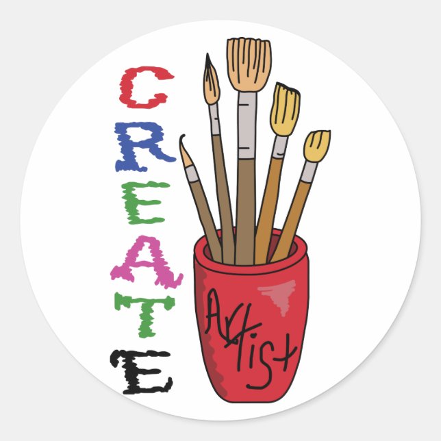 Create Art Classic Round Sticker (Front)