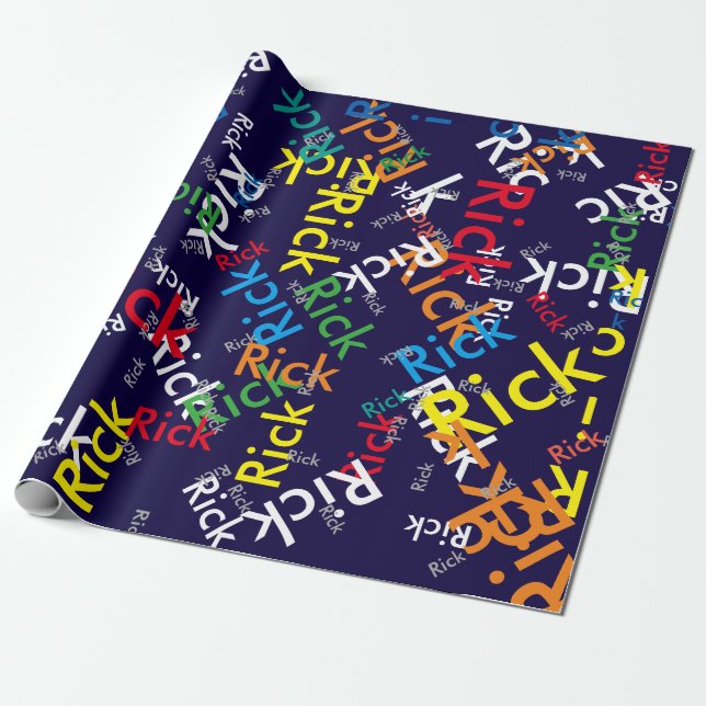 Create awesome custom name pattern / colourful wrapping paper (Unrolled)