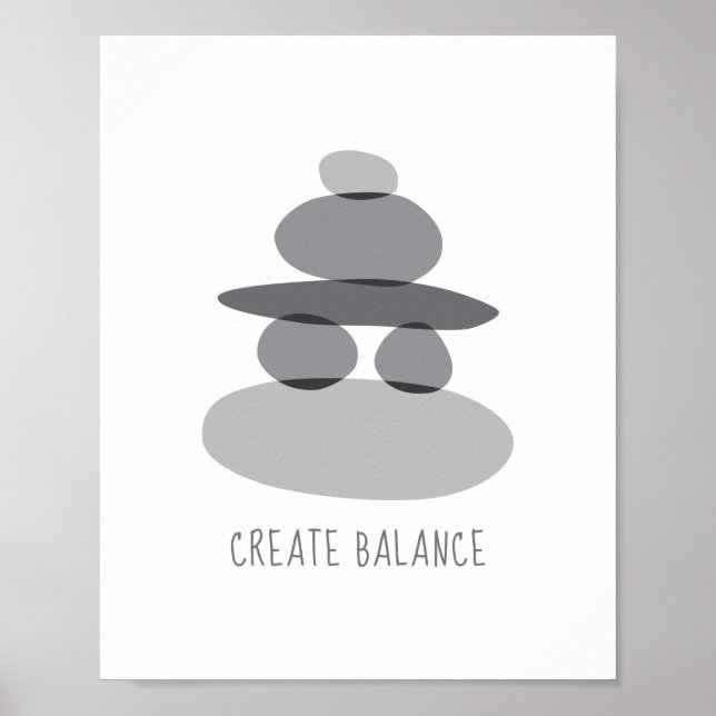 Create Balance Cairn Stones Poster (Front)