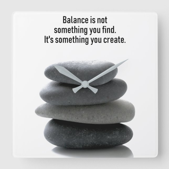 Create Balance Square Wall Clock (Front)