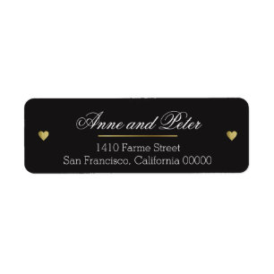 create black custom elegant wedding return address label