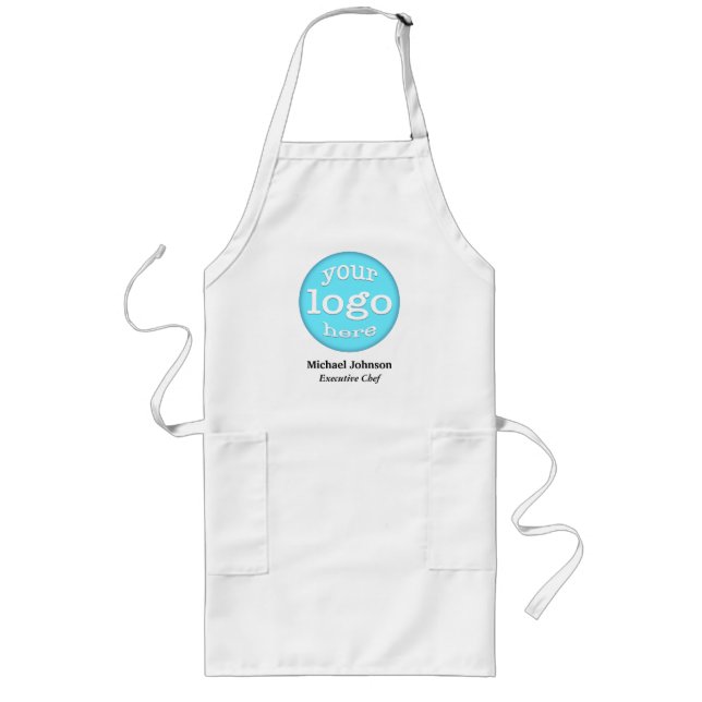 Create Business Company Logo Chef Cook Baker Staff Long Apron (Front)