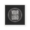 Create Business Logo Paper Cocktail Napkin Black