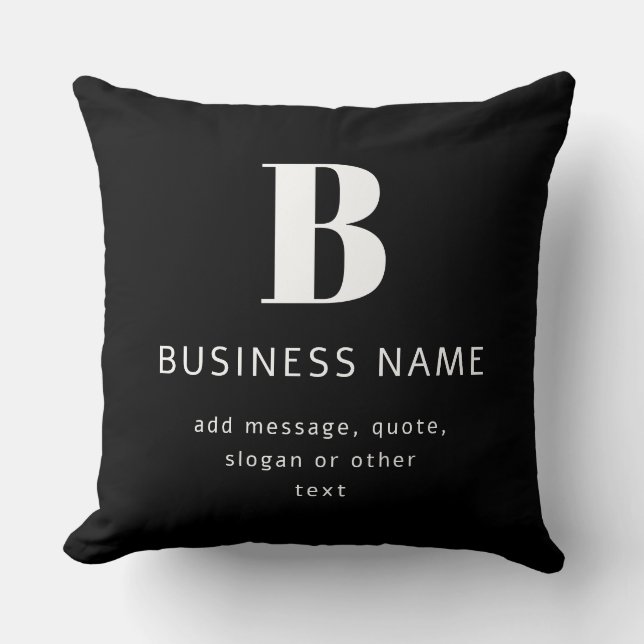 Create Business Name, Monogram & Additional Text Cushion (Front)