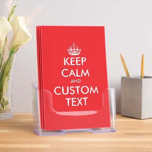 Create color brochures with custom keep calm logo