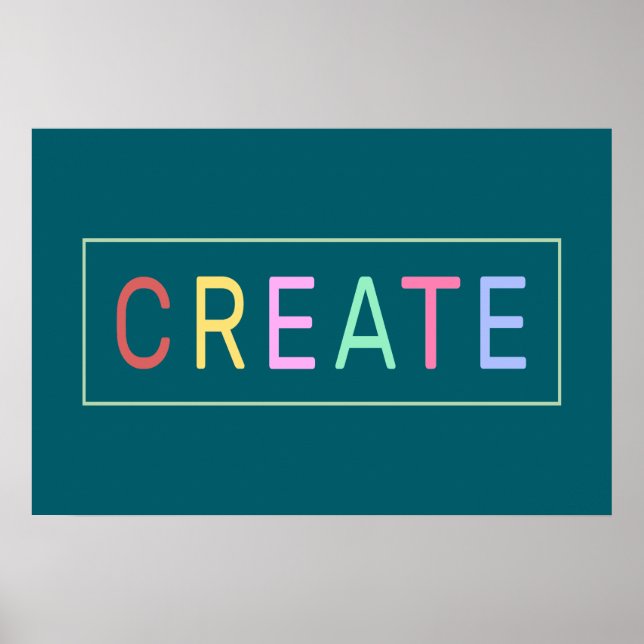 Create Colorful Word Poster (Front)